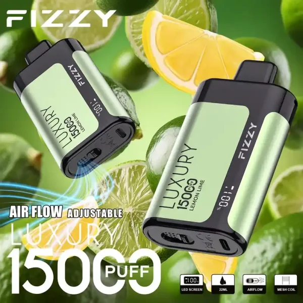 Fizzy Luxury 15K (15000) Puffs 22ML E-liquid Mesh Coil LCD Screen Adjustable Air Flow 15flavors 650mAh Rechargeable Battery 2% 5% Nicotine Disposable Vape 39 Fizzy Luxury 15K (15000) Puffs 22ML E-liquid Mesh Coil LCD Screen Adjustable Air Flow 15flavors 650mAh Rechargeable Battery 2% 5% Nicotine Disposable Vape