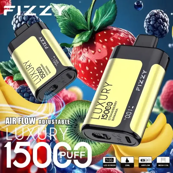 Fizzy Luxury 15K (15000) Puffs 22ML E-liquid Mesh Coil LCD Screen Adjustable Air Flow 15flavors 650mAh Rechargeable Battery 2% 5% Nicotine Disposable Vape 46 Fizzy Luxury 15K (15000) Puffs 22ML E-liquid Mesh Coil LCD Screen Adjustable Air Flow 15flavors 650mAh Rechargeable Battery 2% 5% Nicotine Disposable Vape vape-store.cn