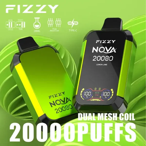 Fizzy Nova 20K (20000) Puffs Dual Mesh Coil 28ML E-liquid LCD Screen 15flavors 850mAh Rechargeable Battery 2% 5% Nicotine Disposable Vape 23 Fizzy Nova 20K (20000) Puffs Dual Mesh Coil 28ML E-liquid LCD Screen 15flavors 850mAh Rechargeable Battery 2% 5% Nicotine Disposable Vape