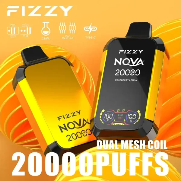 Fizzy Nova 20K (20000) Puffs Dual Mesh Coil 28ML E-liquid LCD Screen 15flavors 850mAh Rechargeable Battery 2% 5% Nicotine Disposable Vape 27 Fizzy Nova 20K (20000) Puffs Dual Mesh Coil 28ML E-liquid LCD Screen 15flavors 850mAh Rechargeable Battery 2% 5% Nicotine Disposable Vape