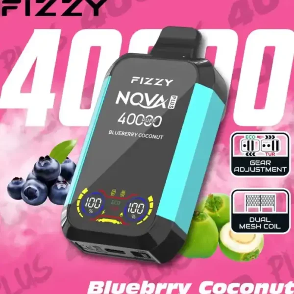 Fizzy Nova Plus 40K (40000) Puffs LCD Display 40ml E-liquid 850 mAh Battery 2% 5% Nicotine 12 Flavors Disposable Vape 39 Fizzy-Nova-Plus-40K-40000-Puffs-Disposable-Vape