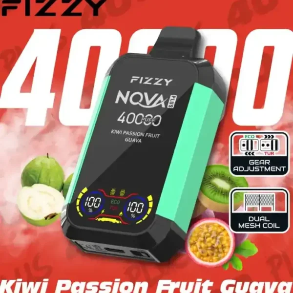 Fizzy Nova Plus 40K (40000) Puffs LCD Display 40ml E-liquid 850 mAh Battery 2% 5% Nicotine 12 Flavors Disposable Vape 35 Fizzy-Nova-Plus-40K-40000-Puffs-Disposable-Vape
