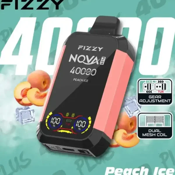 Fizzy Nova Plus 40K (40000) Puffs LCD Display 40ml E-liquid 850 mAh Battery 2% 5% Nicotine 12 Flavors Disposable Vape 34 Fizzy-Nova-Plus-40K-40000-Puffs-Disposable-Vape
