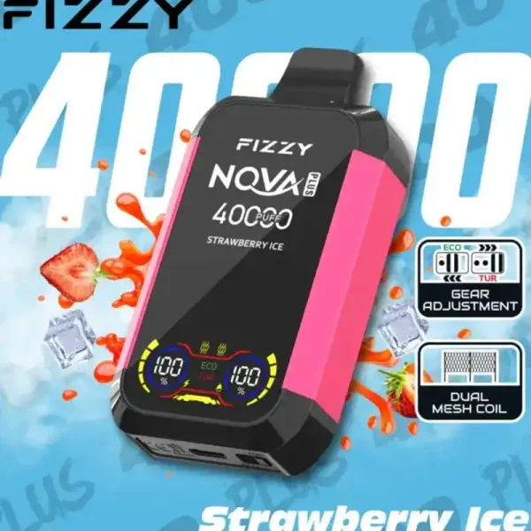 Fizzy Nova Plus 40K (40000) Puffs LCD Display 40ml E-liquid 850 mAh Battery 2% 5% Nicotine 12 Flavors Disposable Vape 31 Fizzy-Nova-Plus-40K-40000-Puffs-Disposable-Vape