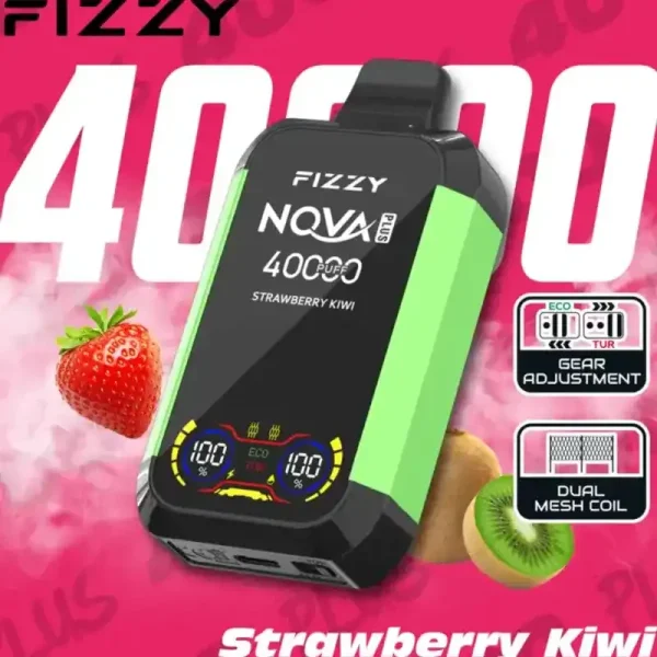 Fizzy Nova Plus 40K (40000) Puffs LCD Display 40ml E-liquid 850 mAh Battery 2% 5% Nicotine 12 Flavors Disposable Vape 30 Fizzy-Nova-Plus-40K-40000-Puffs-Disposable-Vape