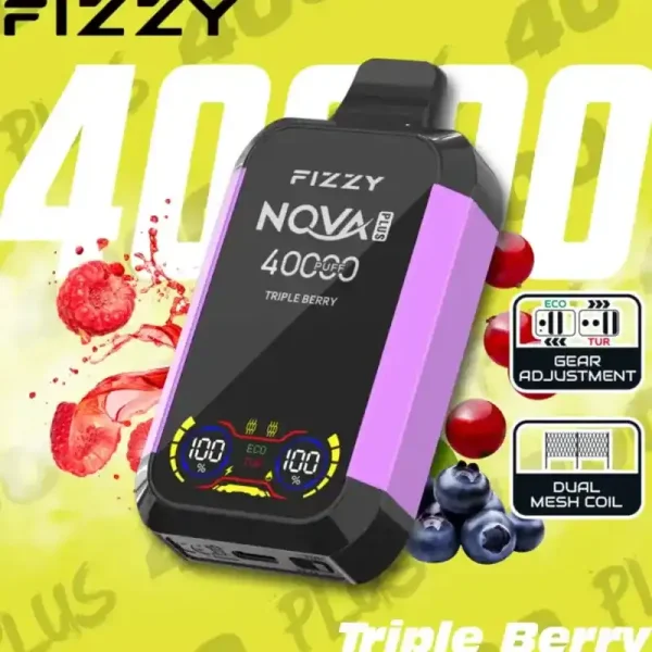 Fizzy Nova Plus 40K (40000) Puffs LCD Display 40ml E-liquid 850 mAh Battery 2% 5% Nicotine 12 Flavors Disposable Vape 29 Fizzy-Nova-Plus-40K-40000-Puffs-Disposable-Vape