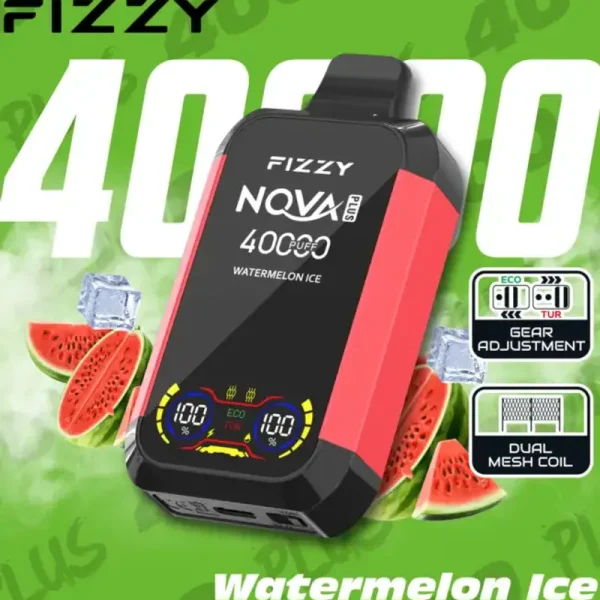 Fizzy Nova Plus 40K (40000) Puffs LCD Display 40ml E-liquid 850 mAh Battery 2% 5% Nicotine 12 Flavors Disposable Vape 28 Fizzy-Nova-Plus-40K-40000-Puffs-Disposable-Vape