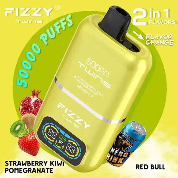 Fizzy Twins 50K (50000) Puffs Dual Flavors 50ML E-liquid Mesh Coil 850 mAh Battery 2% 5% Nicotine LCD Screen Disposable Vape 5 Fizzy Twins 50K (50000) Puffs Dual Flavors 50ML E-liquid Mesh Coil 850 mAh Battery 2% 5% Nicotine LCD Screen Disposable Vape – A New Era in Vaping Innovation