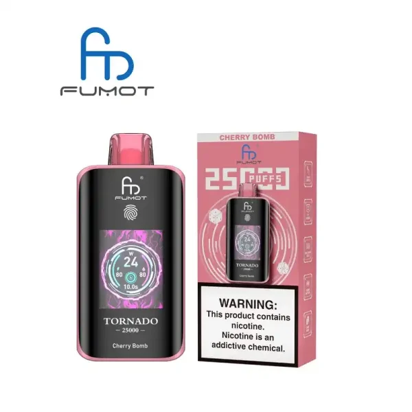 RandM Fumot Tornado 25K (25000) Puffs 3D Curved Screen 2% 5% Nicotine 700mAh Rechargeable Battery Touch Switch Disposable Vape 56 RandM Fumot Tornado 25K (25000) Puffs 3D Curved Screen 2% 5% Nicotine 700mAh Rechargeable Battery  Touch Switch Disposable Vape