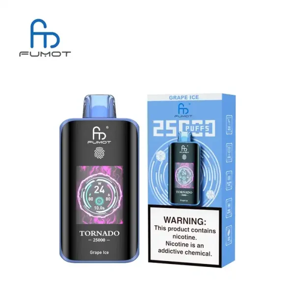 RandM Fumot Tornado 25K (25000) Puffs 3D Curved Screen 2% 5% Nicotine 700mAh Rechargeable Battery Touch Switch Disposable Vape 60 RandM Fumot Tornado 25K (25000) Puffs 3D Curved Screen 2% 5% Nicotine 700mAh Rechargeable Battery  Touch Switch Disposable Vape