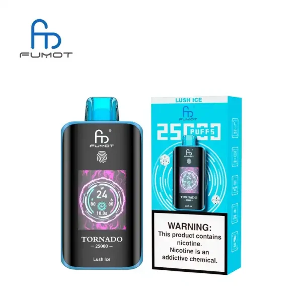 RandM Fumot Tornado 25K (25000) Puffs 3D Curved Screen 2% 5% Nicotine 700mAh Rechargeable Battery Touch Switch Disposable Vape 64 RandM Fumot Tornado 25K (25000) Puffs 3D Curved Screen 2% 5% Nicotine 700mAh Rechargeable Battery  Touch Switch Disposable Vape
