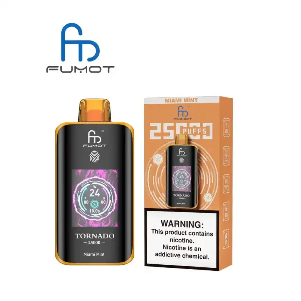 RandM Fumot Tornado 25K (25000) Puffs 3D Curved Screen 2% 5% Nicotine 700mAh Rechargeable Battery Touch Switch Disposable Vape 65 RandM Fumot Tornado 25K (25000) Puffs 3D Curved Screen 2% 5% Nicotine 700mAh Rechargeable Battery  Touch Switch Disposable Vape