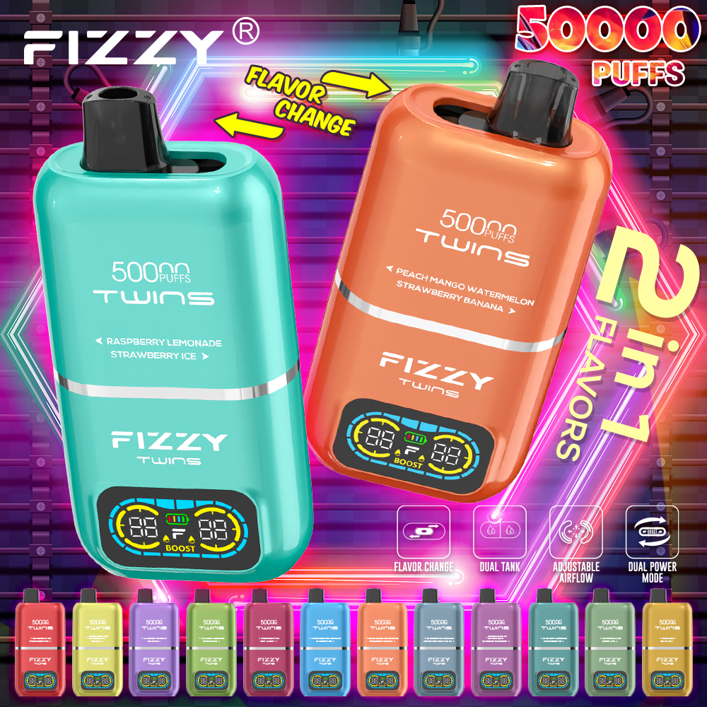 FIZZY TWINS 50K: Double the Flavor! Double the Vapor! Double the Thrills! The Ultimate Disposable Vape Experience! vape-store.cn