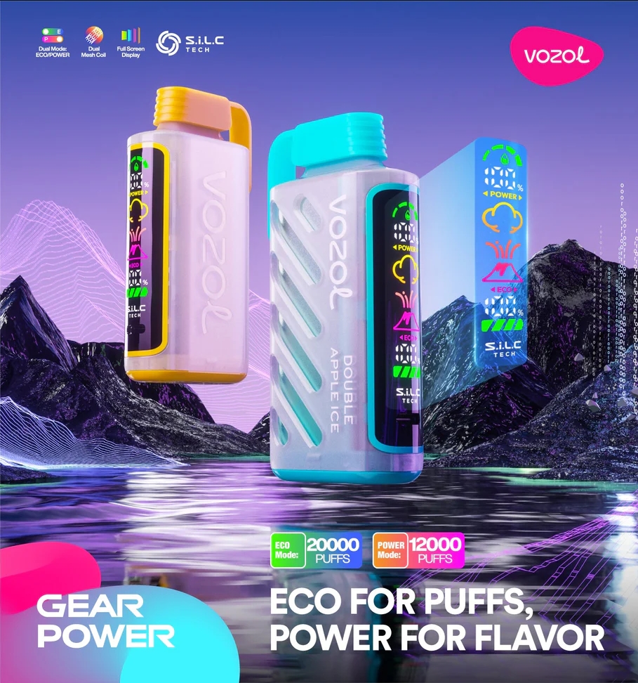 vape-store.cn VOZOL Gear Power 20K(20000) Puffs Full-Screen Display 20mL E-liquid 5% (50mg) Nicotine USB Type-C Charging Disposable Vape