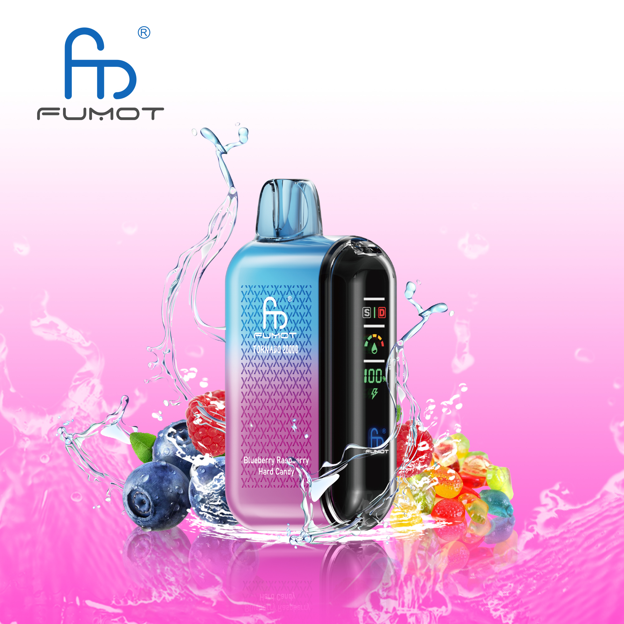 vape-store.cn Randm Tornado 20K(20000) Puffs LCD Screen 28ML of E-liquid Metal Painting Craft Disposable Vape