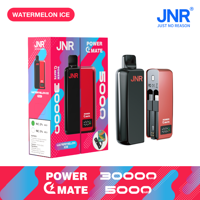 vape-store.cn JNR POWER MATE 30K(30000) Puffs 30ML E-liquid Smart LCD Screen 2% 5% Nicotine 5000mAh Powerbank Battery Disposable Vape