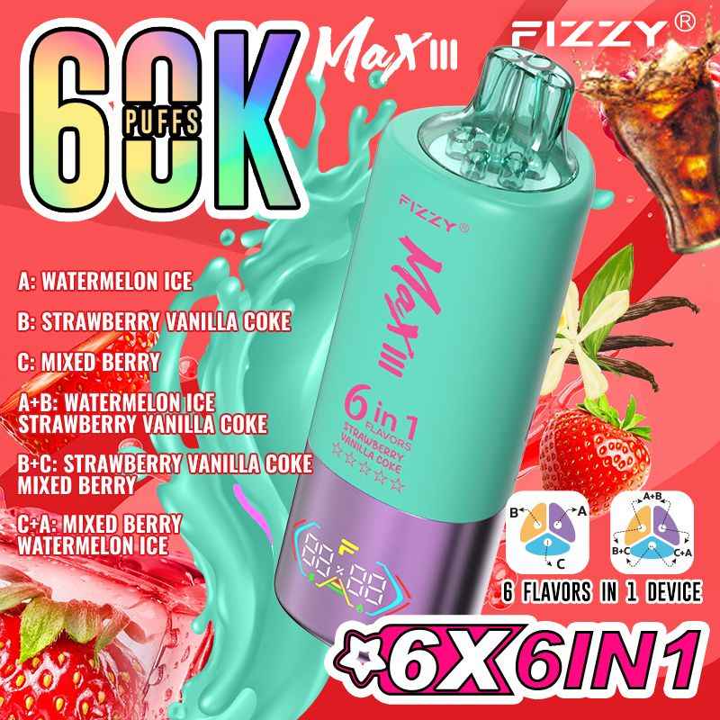 vape-store.cn FIZZY Max III 60000 Puffs 6-in-1 Disposable: The Ultimate Vaping Revolution